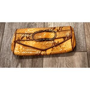 Cole Haan Clutch Nude Python‎ Snake Pattern